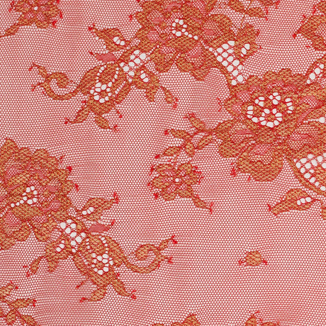 Floral Lace - Red and Metalic Gold