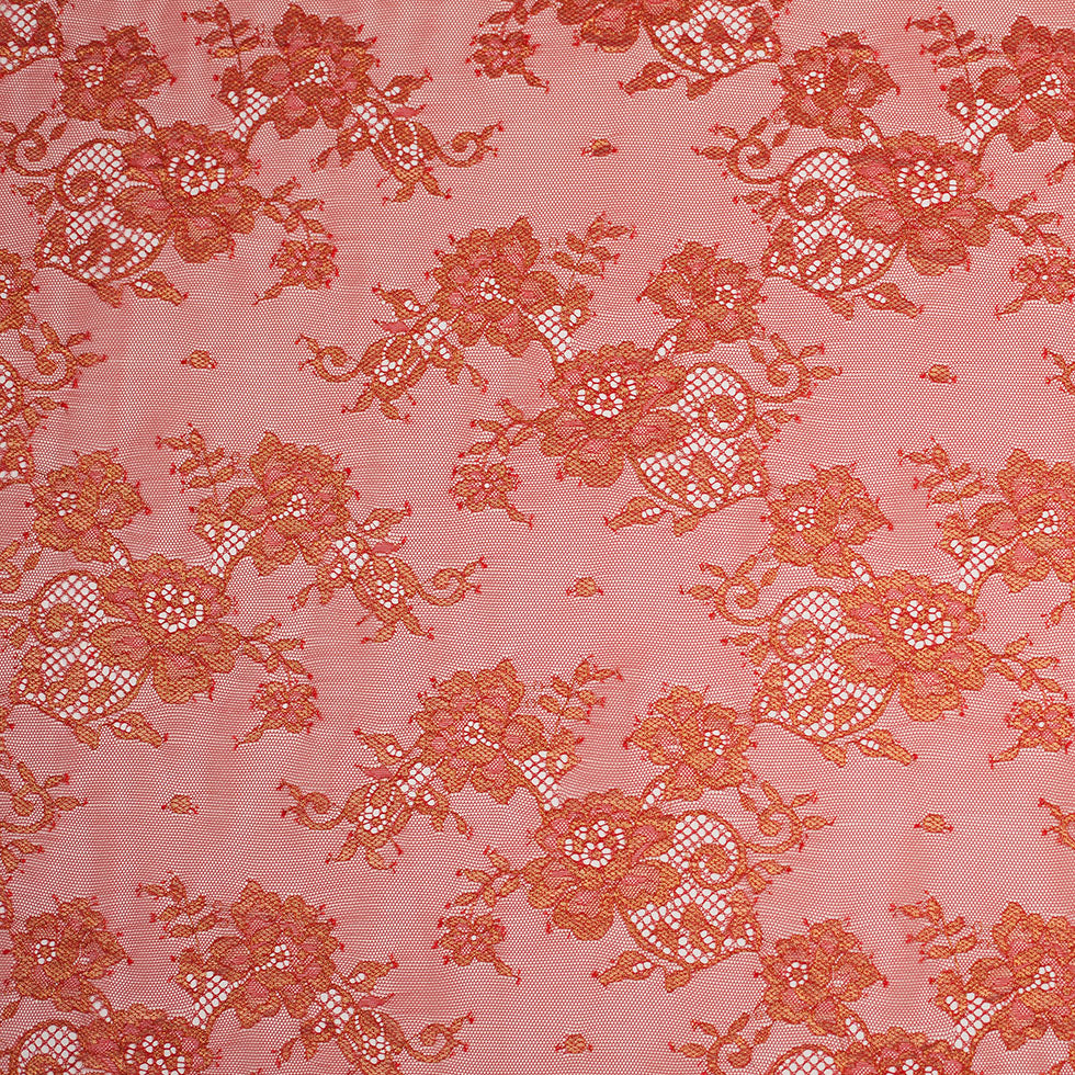 Floral Lace - Red and Metalic Gold