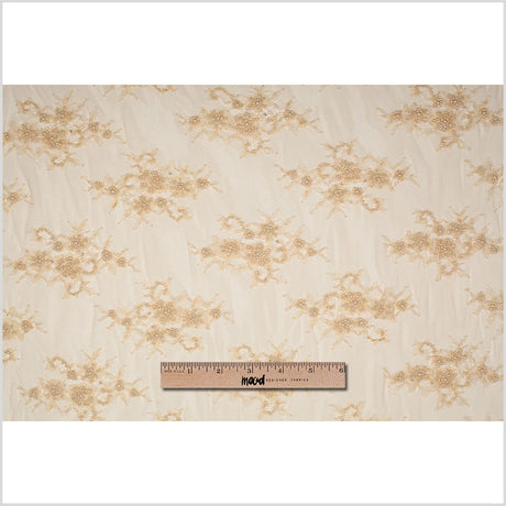 Beaded Lace - Beige Floral