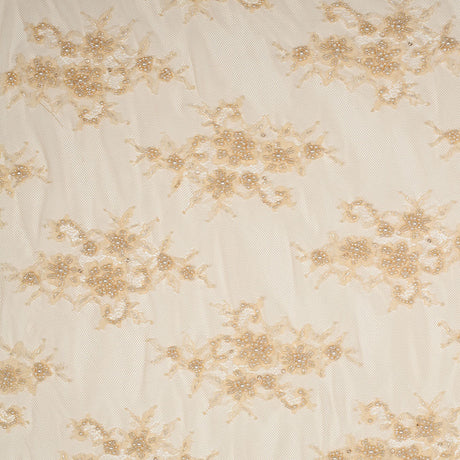 Beaded Lace - Beige Floral