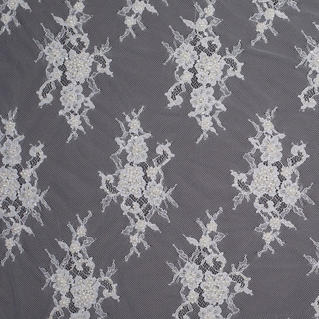 Beaded Lace - Bright White Floral