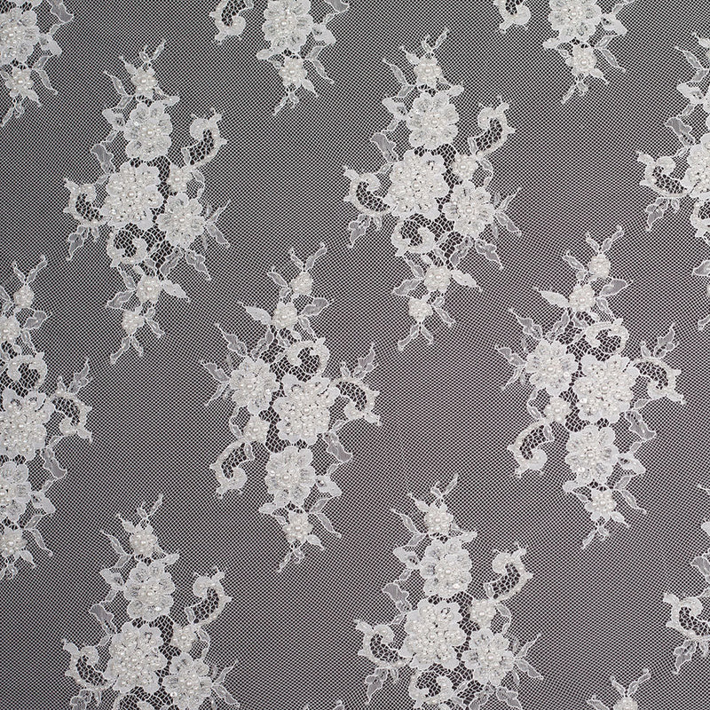 Beaded Lace - Off-White Floral