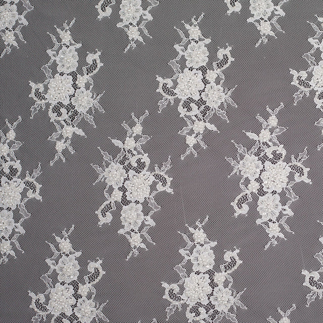 Beaded Lace - Off-White Floral