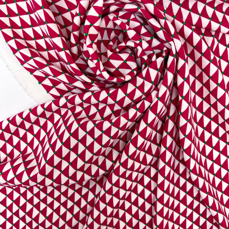 Polyester Elastane Knitted Fabric Printed Geometric