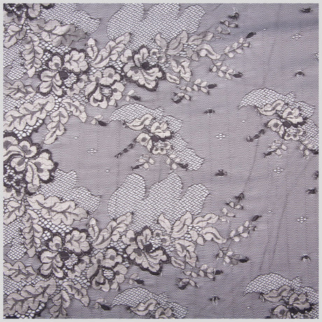 14" Black Floral Lace