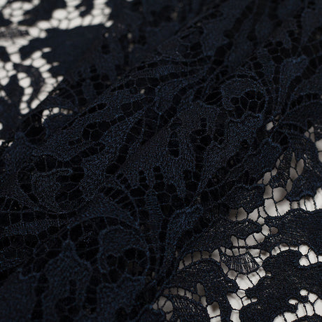 Black Iris Floral Re-embroidered Lace