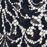 Black Iris Floral Re-embroidered Lace