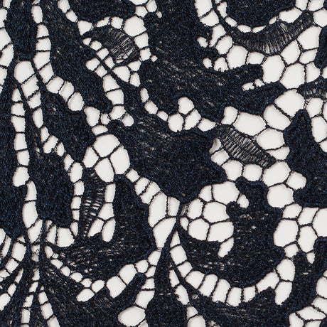 Black Iris Floral Re-embroidered Lace