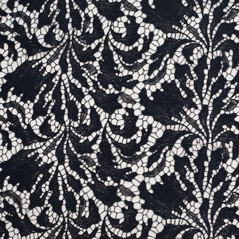 Black Iris Floral Re-embroidered Lace
