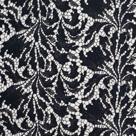 Black Iris Floral Re-embroidered Lace