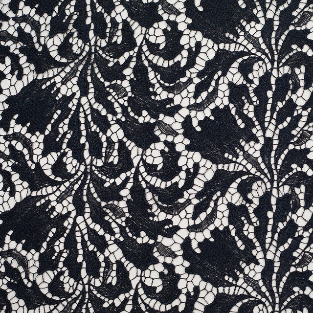 Black Iris Floral Re-embroidered Lace