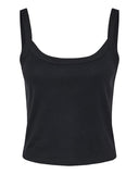 Women's spaghetti strap tank in Black, White, Heather Gray, Pink and Navy stretch rib fabric for summer wear