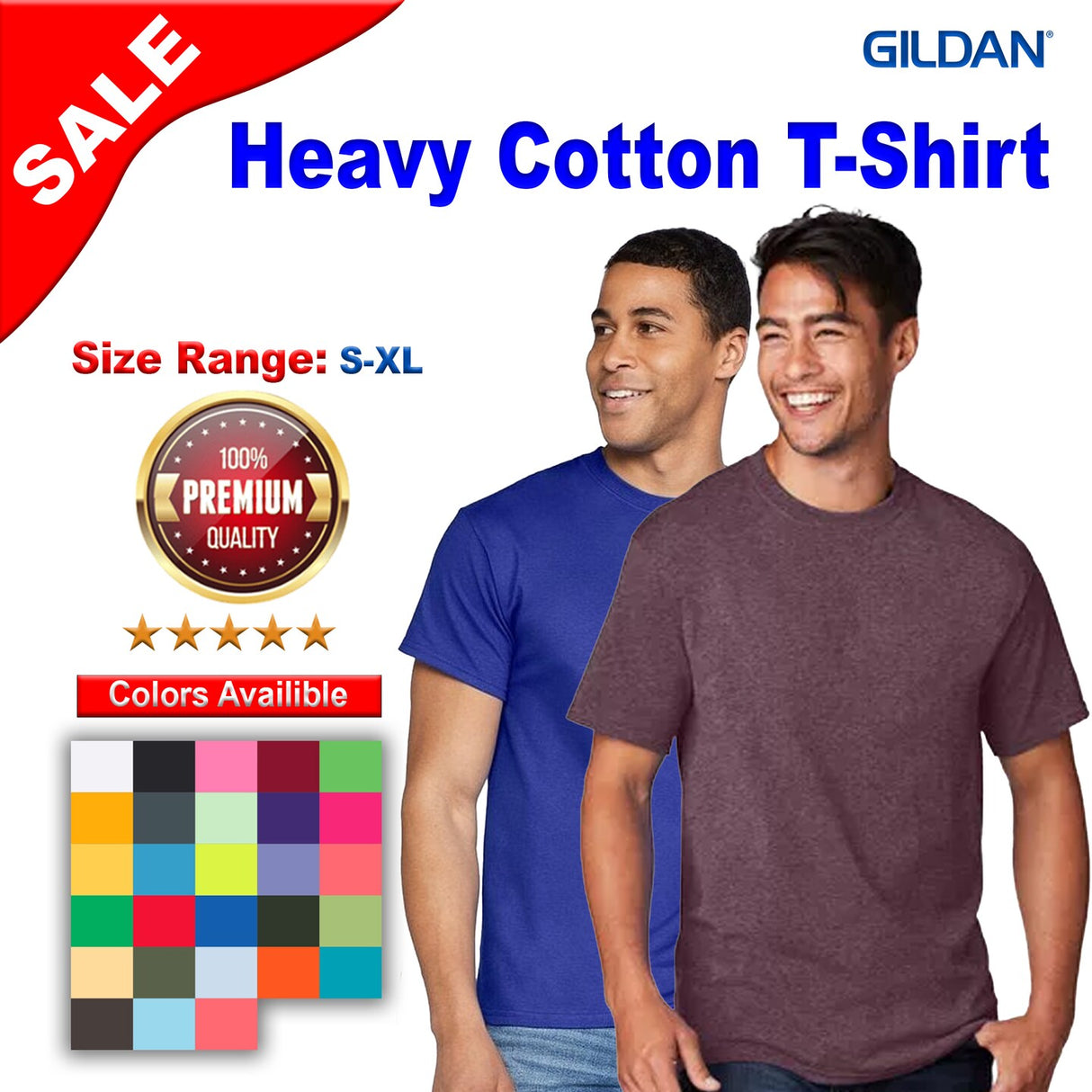 Gildan® Crewneck Short Sleeve Heavy Cotton T-Shirt