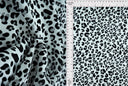 Animal Print Shiny Satin Fabric Grey