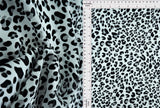 Animal Print Shiny Satin Fabric Grey