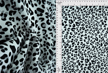 1 Yard Grey Animal Shiny Satin Fabric Lightweight 57/58 Inch Wide