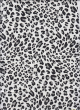Animal Print Shiny Satin Fabric Grey