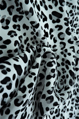 Animal Print Shiny Satin Fabric Grey