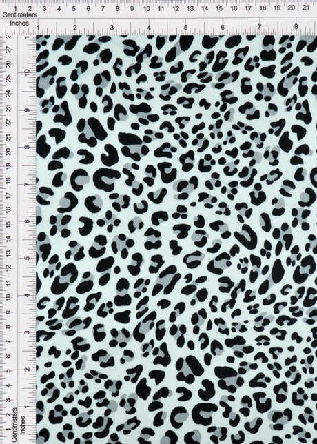 Animal Print Shiny Satin Fabric Grey