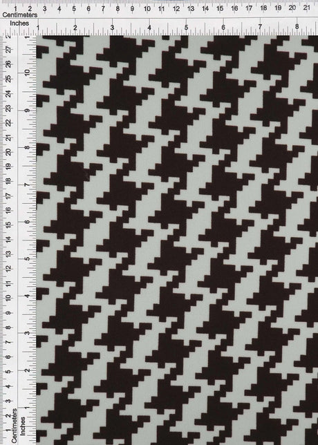 1 Yard Techno Crepe Knit Fabric Houndstooth Print, Stretchy & Structured 58/60" Wide