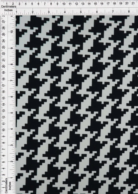 1 Yard Techno Crepe Knit Fabric Houndstooth Print, Stretchy & Structured 58/60" Wide