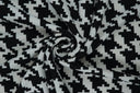 1 yarda de tela de punto crepé tecnológico con estampado pata de gallo, elástica y estructurada, ancho 58/60"