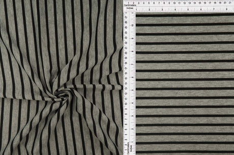 1 Yard French Terry Stripe Knit Fabric 200 GSM, 58/60? Wide Polyester Rayon Spandex Blend
