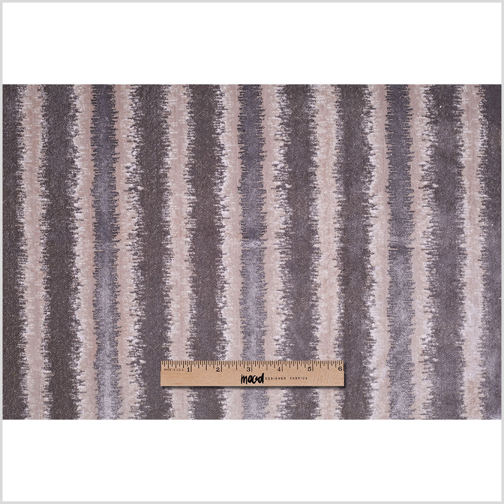 Platinum and Oxford Tan Polyester-Viscose Cut-Out Velvet