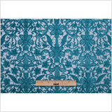 Turquoise Polyester-Viscose Embroidered Woven