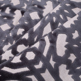 Gunmetal Geometric Polyester-Acrylic-Flax Flocked Chenille
