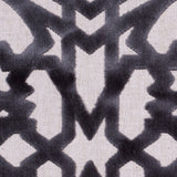 Gunmetal Geometric Polyester-Acrylic-Flax Flocked Chenille