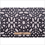 Gunmetal Geometric Polyester-Acrylic-Flax Flocked Chenille