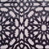 Gunmetal Geometric Polyester-Acrylic-Flax Flocked Chenille