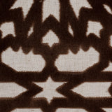 Bittersweet Brown Geometric Polyester-Acrylic-Flax Flocked Chenille