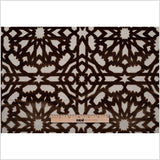 Bittersweet Brown Geometric Polyester-Acrylic-Flax Flocked Chenille