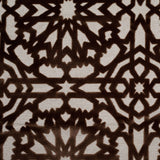 Bittersweet Brown Geometric Polyester-Acrylic-Flax Flocked Chenille