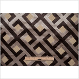 Blue Steel and Chestnut Brown Geometric Polyester-Acrylic Flocked Chenille