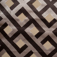 Blue Steel and Chestnut Brown Geometric Polyester-Acrylic Flocked Chenille