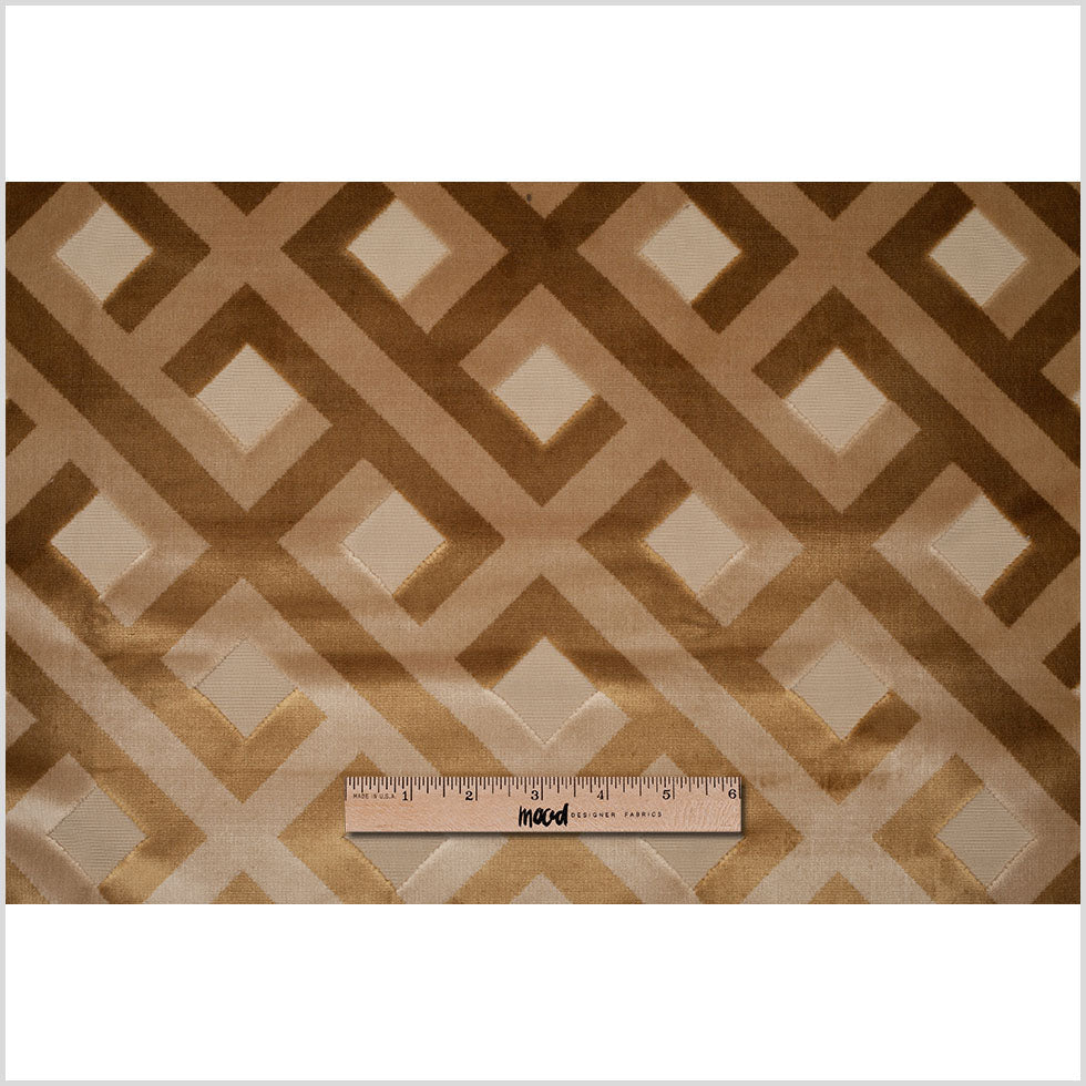 Nugget and Croissant Geometric Polyester-Acrylic Flocked Chenille
