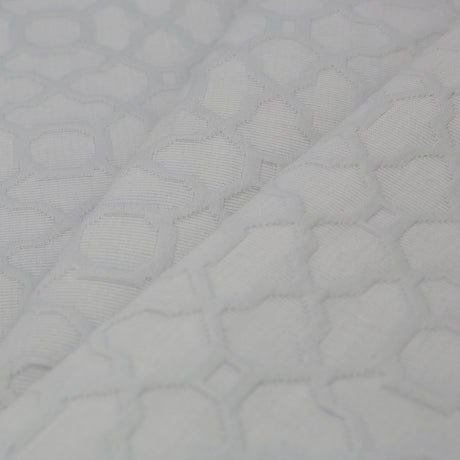 Fog Gray Geometric Cotton-Polyester Brocade