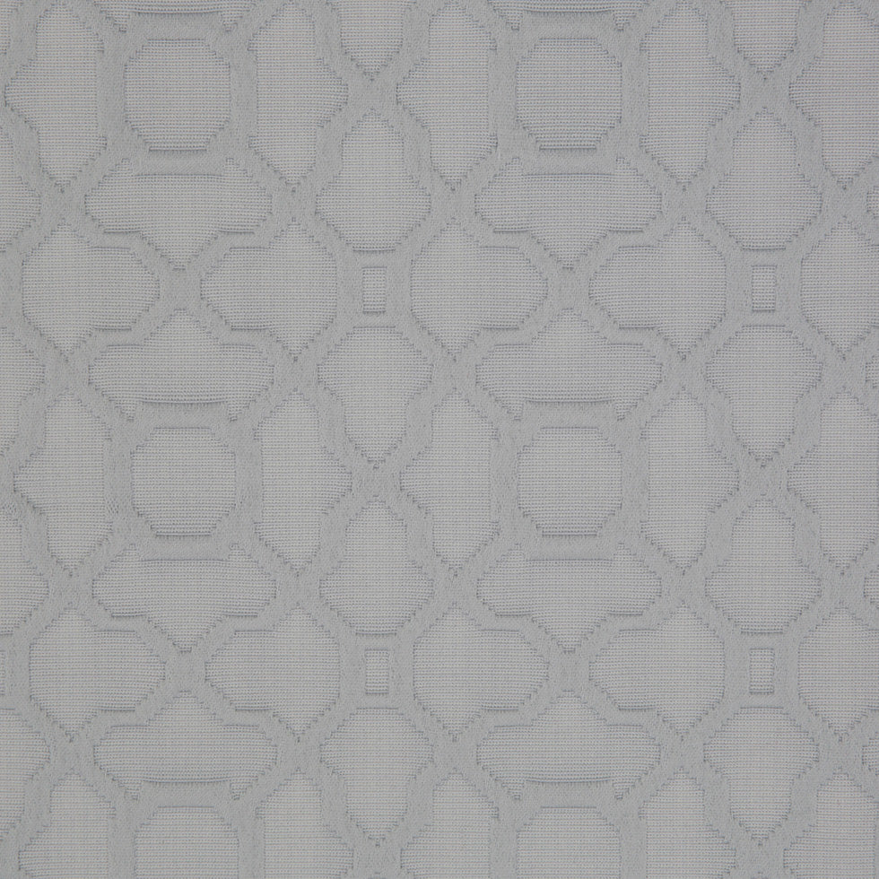 Fog Gray Geometric Cotton-Polyester Brocade
