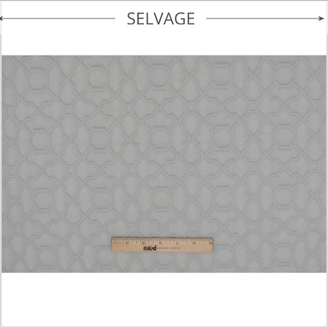 Fog Gray Geometric Cotton-Polyester Brocade