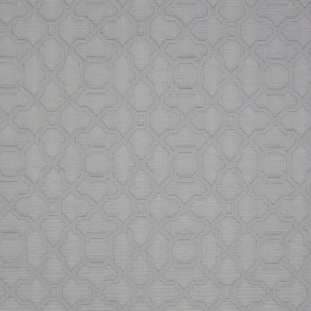 Fog Gray Geometric Cotton-Polyester Brocade
