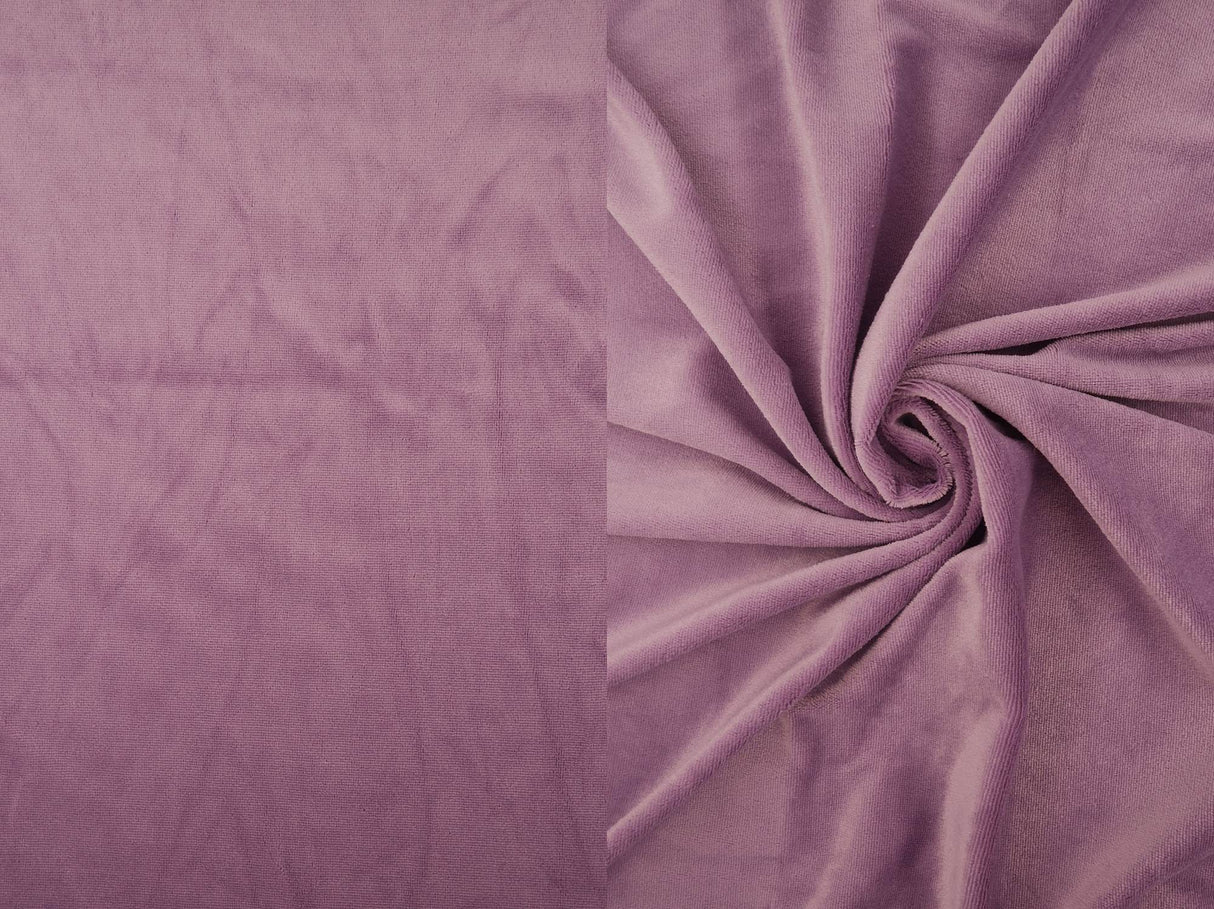 Stretch Velour Knit Fabric Solid