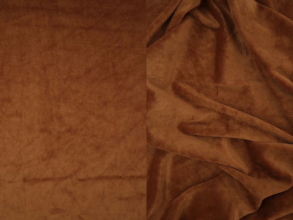 Stretch Velour Knit Fabric Solid