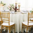 Round Sequin Tablecloth 132" Ivory