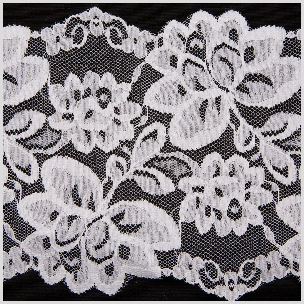 5.5" White Floral Lace Trim