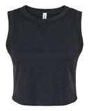 Women's micro rib muscle crop tank in Black, White, Heather Gray, Pink and Sage stretch rib fabric for lifestyle wear