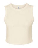 Women's micro rib muscle crop tank in Black, White, Heather Gray, Pink and Sage stretch rib fabric for lifestyle wear