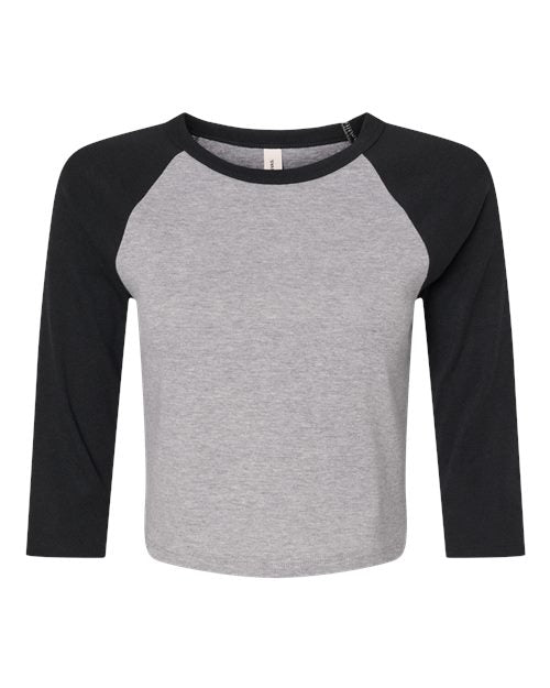 Women's Micro Rib 3/4 Raglan Sleeve Baby Tee